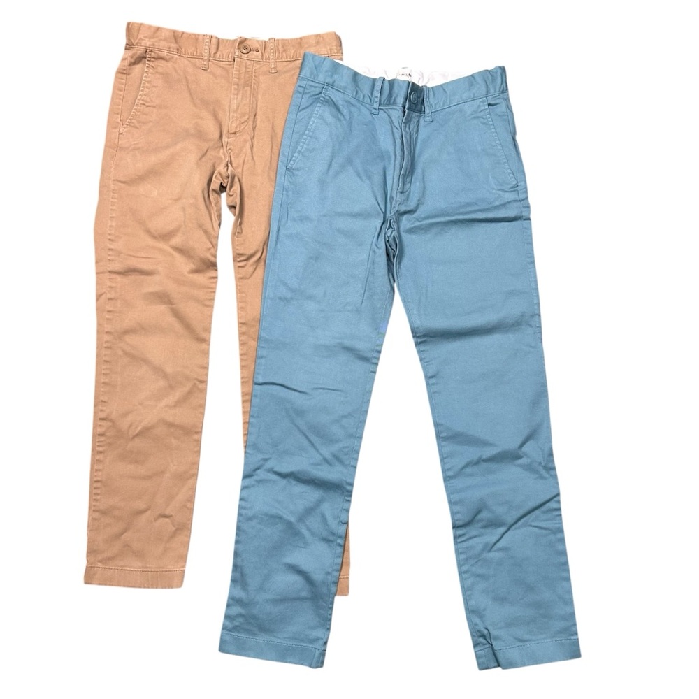 Crewcuts Boys Tan and Light Blue Stretch Chinos - 2 Pack
